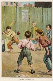 Historical Cricket Images Drucke: Slum Cricket