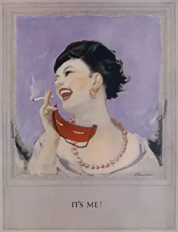 Young Woman Smoking Drucke: Smoking masque