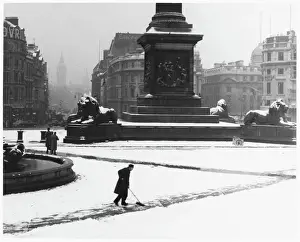 Wetter Drucke: Schnee Trafalgarplatz