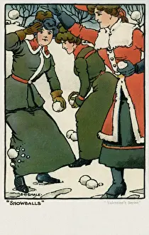Vintage Winter Scenes Drucke: Snowballs