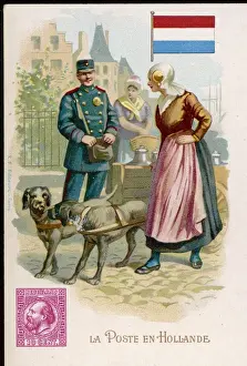 Vintage Postal Worker Drucke: Social / Dutch Postman