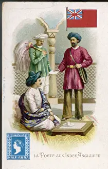 Vintage Postal Service Drucke: Social / Indian Postman