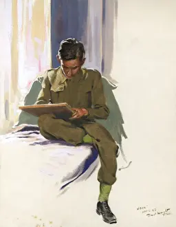 David Wright Artist Drucke: Soldier, World War II by David Wright