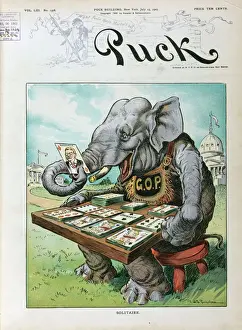 Puck Magazine Illustrations Drucke: Solitaire
