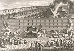 Biblical Events Pictures Drucke: Solomon & his Temple
