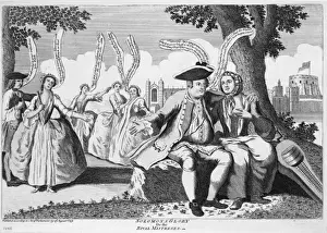 British Cartoons Drucke: Solomons glory, or the rival mistresses