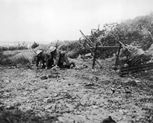 Drucke von Rückbringen der Verletzten in die britischen Linien während des Gefechts bei Beaumont-Hamel am ersten Tag der Schlacht von Sommes Schlacht An Der Somme Drucke: Die Schlacht von der Somme 1916
