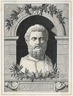 Classical Greek Statues Drucke: Sophocles / German / Bust