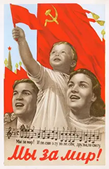 Sowjetische Propagandaplakat - Wir wollen Frieden.