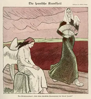 Angel Of Peace Statue Drucke: Spanish Flu