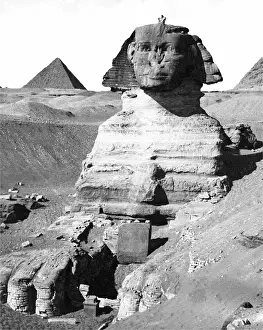 Drucke von Die Sphinge Ägypten Datum: um 1870 Ägyptische Pyramiden Und Gräber Drucke: Die Sphinx Ägypten