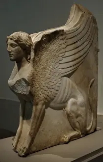 Ancient Marble Sculpture Drucke: Sphinx-shaped bracket. (27 B. C 14 A. C. ). Augustan period. Ma