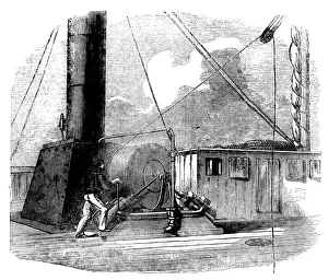Atlantic Telegraph Cable Drucke: The Spool and Steam Engine used for Sounding the Atlantic, U