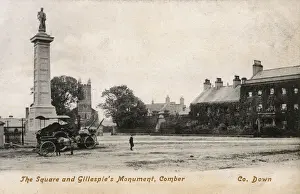 Northern Ireland Landmarks Drucke: The Square and Gillespies Monument, Comber, Co Down