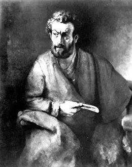 Drucke von Fotografie die von Rembrandt gemalte Darstellung des heiligen Bartolomeus wurde an das Duveen-Brothers-Establishment nach New York im Jahr 1912 gesendet Rembrandt Drucke: Rembrandt malt St.-Bartholomeus im Jahr 1912
