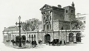 HenryVIII Drucke: Krankenhaus St Bartolomäus, Eingangstraße von Heinrich der Achte 1886
