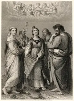 16th Century Artwork Drucke: St Cecilia / Raphael