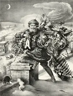 Christmas Cat Drucke: St. Claus