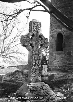 Early 1900s Irish Landmarks Drucke: St Columbkilles Cross, Kells
