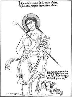 Medieval History Images Drucke: St Dunstan and Jesus