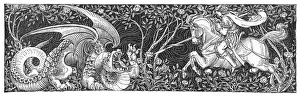 Medieval Art Prints Drucke: St George in Action
