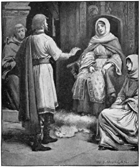 Whitby Abbey History Drucke: St Hilda & Caedmon