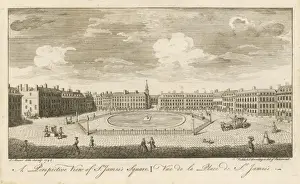 Historical England Drucke: St James Square 1748