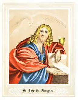 Historical Christian Illustrations Drucke: St John colour