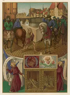 Drucke von Der heilige Martin von Tours teilt sein Mantel mit einem Bettler Verwandte Bilder Drucke: Heiliger Martin von Tours