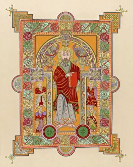Medieval Illuminated Manuscripts Drucke: St Matthew / Evang / Celtic