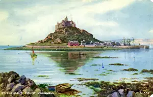 Drucke von St Michael's Mount liegt nahe von Penzance in der Grafschaft Cornwall im Vereinigten Königreich Großbritannien und Nordirland. Datum: Anfang des 20. Jahrhunderts Penzance Drucke: Sankt Michael's Berg, Kernow