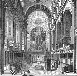 London Landmarks History Drucke: St Pauls choir