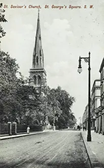 Drucke von St Saviour's Kirche – St Georgsplatz, Pimlico, London – aus dem Norden gesehen Vereinigtes Königreich Drucke: St Saviour's Kirche - St Georgsplatz
