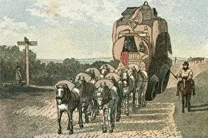 Horse And Cart Transport Drucke: Stage Wagon, Early C19
