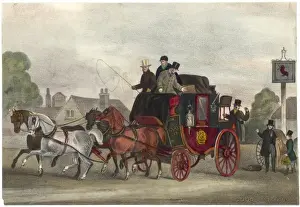 Victorian Era Transport Drucke: STAGECOACH GOOD MORNING