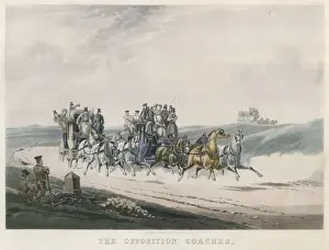 Historical Horse Racing Drucke: Two Stagecoaches Race