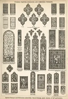 Historical Building Designs Drucke: Stained, Painted, Engraved and Embossed Windows, Plate 164
