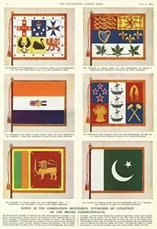 Drucke von In der Krönungsprozession von Königin Elisabeth II.: Die Flaggen aller britischen Gemeinschaftsländer. Datum: 1953 Verwandte Bilder Drucke: Standards der britischen Gemeinschaftsländer