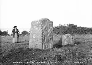 Early 1900s Photography NI Drucke: Standing Stone, Castle Espie, Co Down