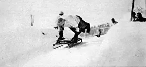 Zu Beginn der Cresta-Rennwettbewerbe in St.Moritz im Jahr 1912