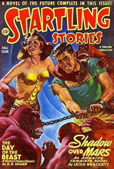 Sci Fi Magazine Covers Drucke: Startling Stories - Sci Fi Mag - Shadow Over Mars