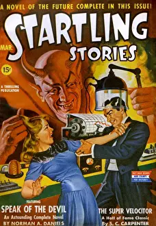 Science Fiction Illustrations Drucke: Startling Stories - Speak of the Devil