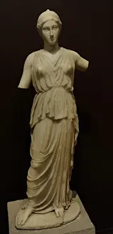 Drucke von Büste der Göttin Athene, römische Kopie eines Originals aus dem 5.Jh.v.Chr., Marmor, von Leptis Magna im Archäologischen Museum in Istanbul (Türkei) Kulturerbestätten Drucke: Büste der Athene, römische Kopie