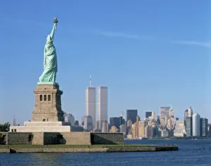 Büste der Freiheit und untere Manhattans