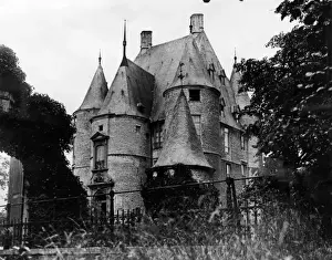 Drucke von Schloss Steenockerzeel in Belgien war die Wohnstätte des Prinzen Ottos von Habsburg und seiner Mutter, ehemalige Kaiserin Zita (österreichisch-ungarische Königin), bis 1939. Datum: 1930er Jahre Gotische Schlösser Drucke: Stechenberger Schloss