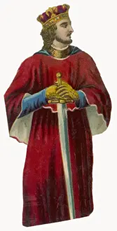 English Royal Family Tree Drucke: Stephen / Red Tunic / Scrap