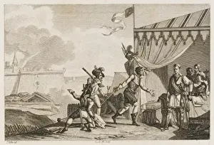 18th Century European Art Drucke: Stone from a Siege