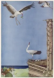 Folklore Inspired Artwork Drucke: The Storks