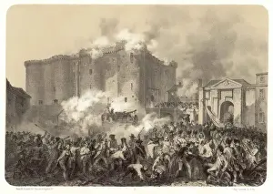 Drucke von Die Menge stürmt das Gefängnis in Paris, Frankreich Verwandte Bilder Drucke: Die Belagerung der Bastille