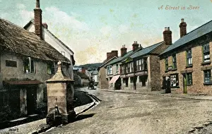 Drucke von Straßenbild mit Bier in Seaton nahe Sidmouth im Devonshire Engeland Datum: Jahrhundert 1900er Bier Drucke: Straßen Szene mit Bier aus Devon